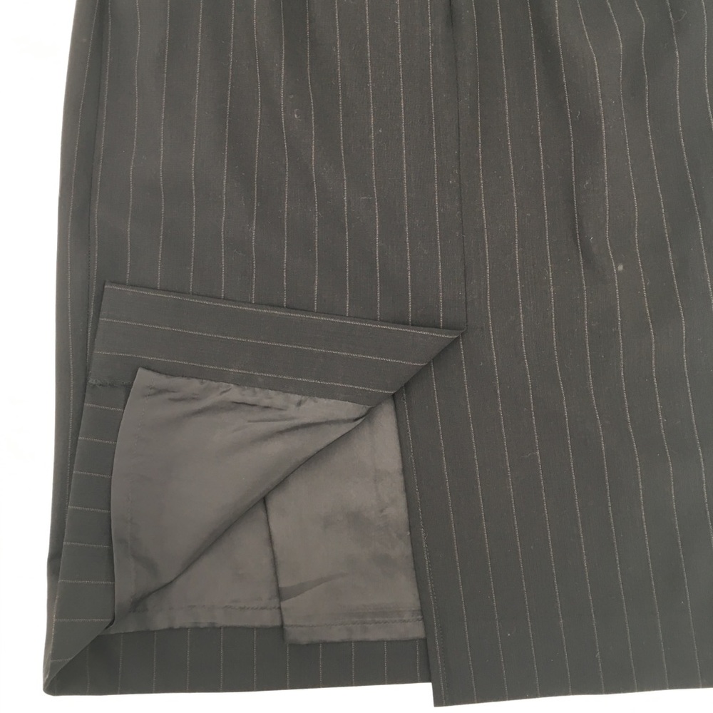Max Mara Pinstriped Wool Skirt Black Size 4 - Picture 7 of 9